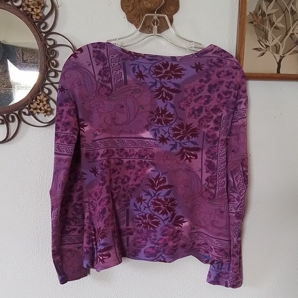 NO BRAND EMBELLISHED PURPLE LONG SLEEVE TOP, MEDIUM - Picture 2 of 4